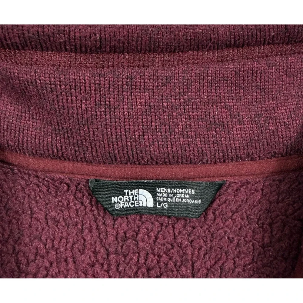 The North Face Leo Sweater Mens L Burgundy 1/4 Zip Fleece Pullover NF0A2SUX
